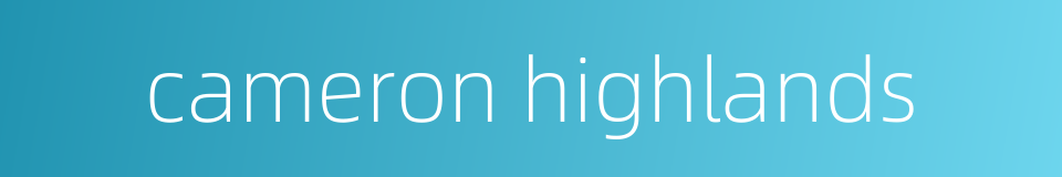 cameron highlands的同义词
