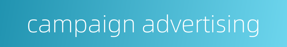 campaign advertising的同义词