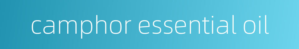 camphor essential oil的同义词