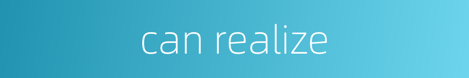 can realize的同义词