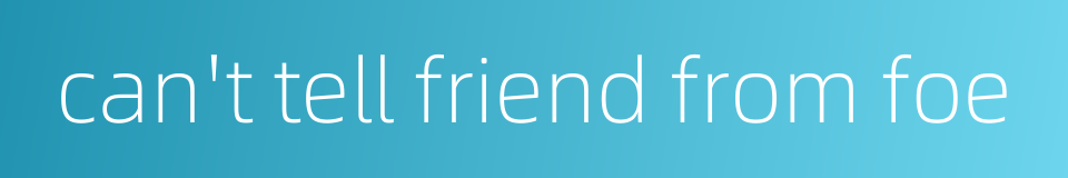 can't tell friend from foe的同义词