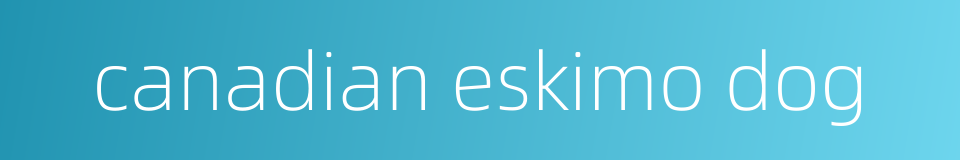 canadian eskimo dog的同义词