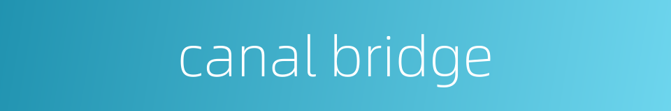 canal bridge的同义词