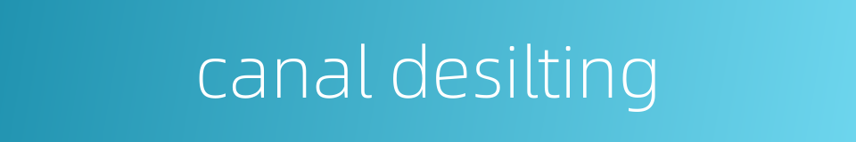 canal desilting的同义词