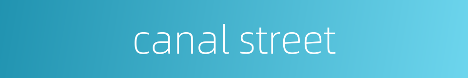 canal street的同义词