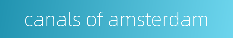 canals of amsterdam的同义词