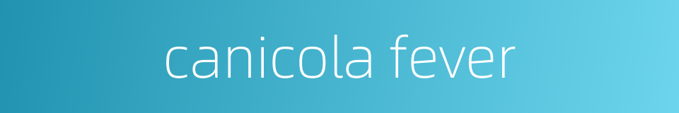canicola fever的同义词