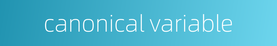 canonical variable的同义词