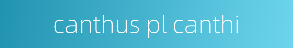 canthus pl canthi的同义词