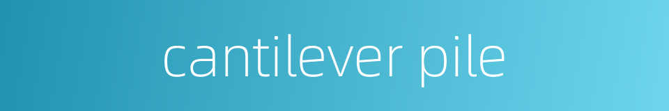 cantilever pile的同义词