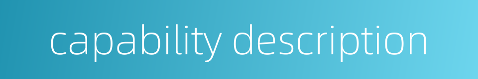 capability description的同义词