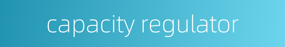 capacity regulator的同义词