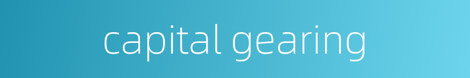 capital gearing的同义词