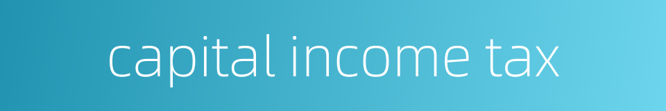 capital income tax的同义词