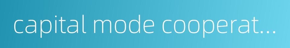 capital mode cooperation的同义词