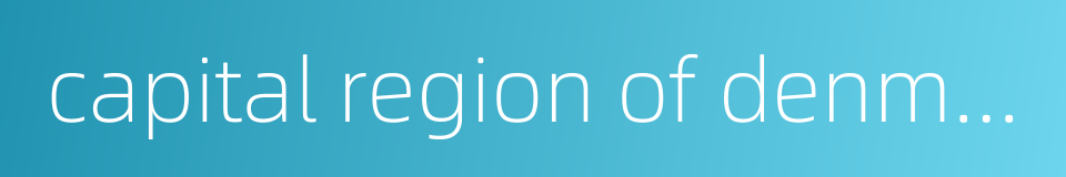 capital region of denmark的同义词