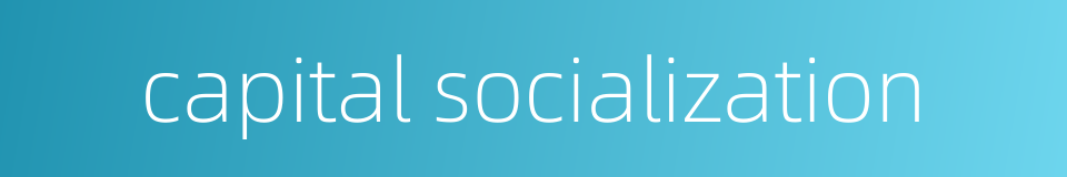 capital socialization的同义词