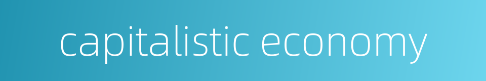 capitalistic economy的同义词