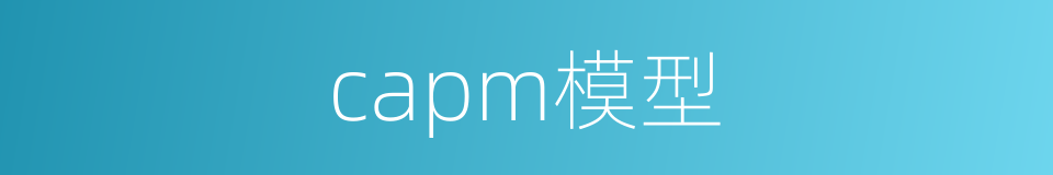 capm模型的同义词