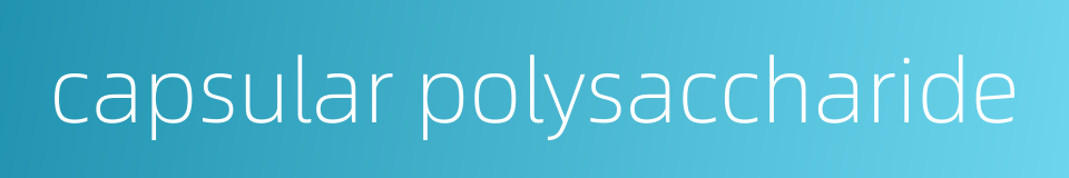 capsular polysaccharide的同义词