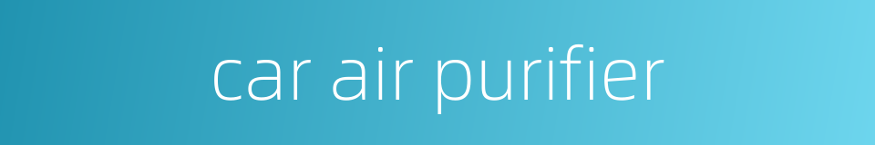 car air purifier的同义词