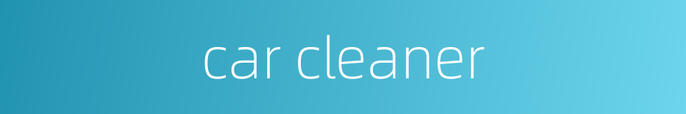 car cleaner的同义词