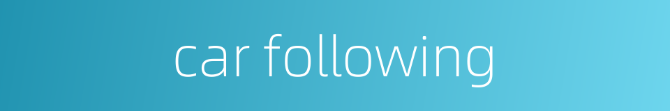 car following的同义词