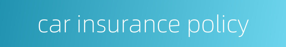 car insurance policy的同义词