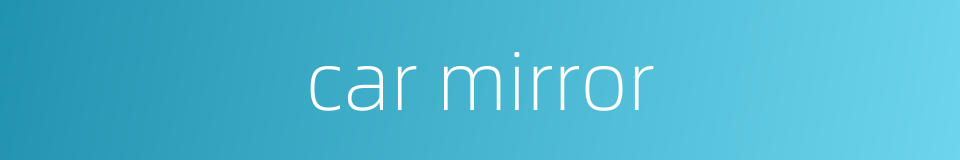 car mirror的同义词