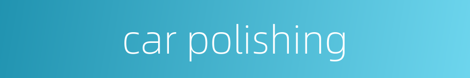 car polishing的同义词