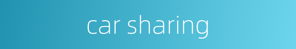 car sharing的同义词
