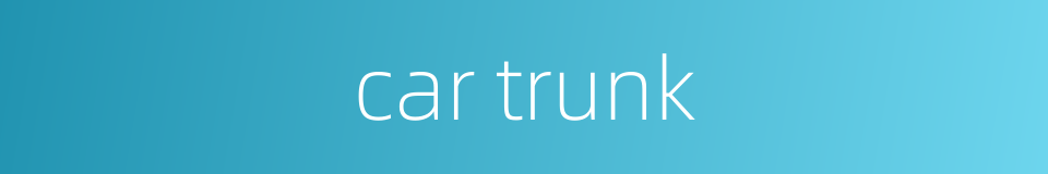 car trunk的同义词