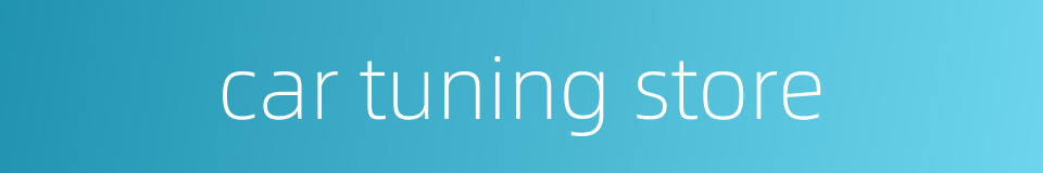 car tuning store的同义词
