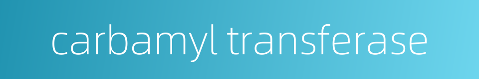 carbamyl transferase的同义词