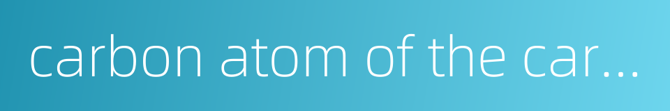 carbon atom of the carbonyl group的同义词