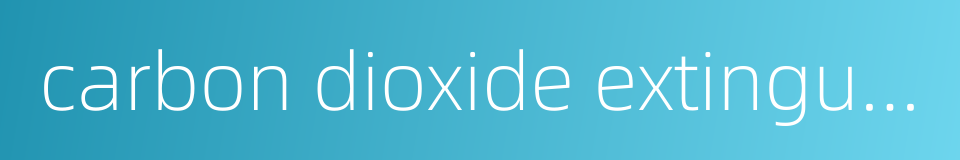 carbon dioxide extinguisher的同义词