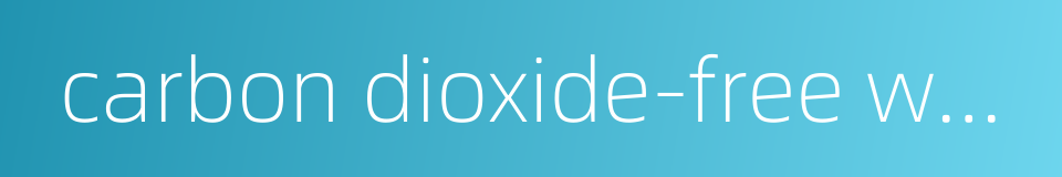 carbon dioxide-free water的同义词