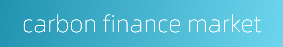 carbon finance market的同义词