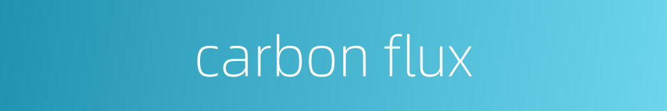 carbon flux的同义词