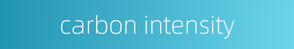 carbon intensity的同义词