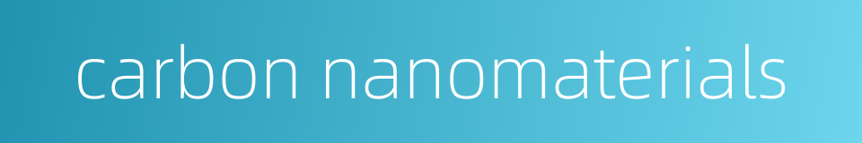 carbon nanomaterials的同义词