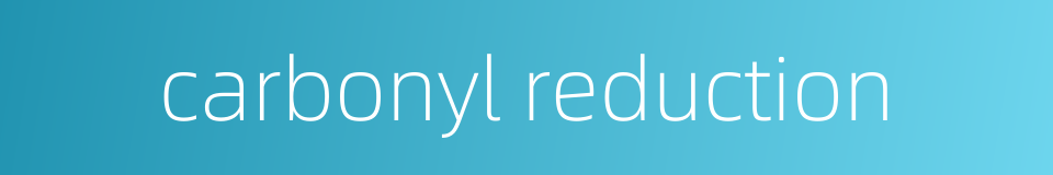 carbonyl reduction的同义词