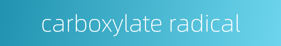carboxylate radical的同义词