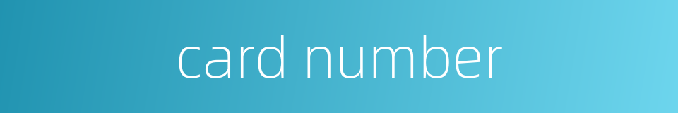 card number的同义词