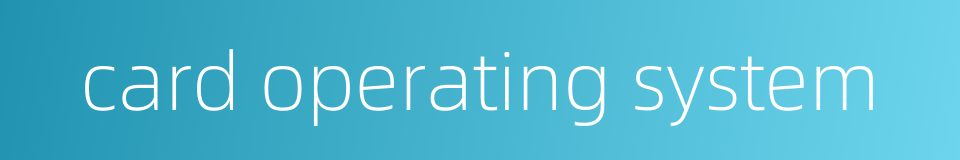 card operating system的同义词