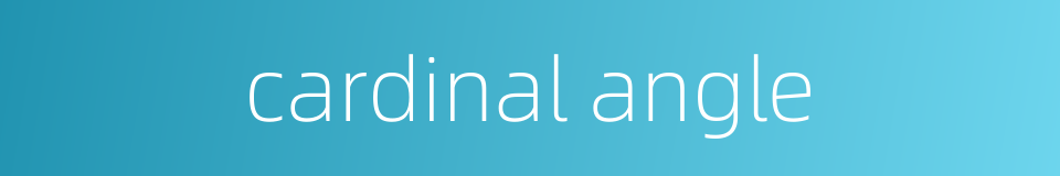 cardinal angle的同义词