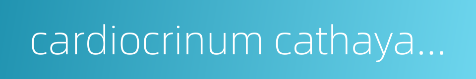 cardiocrinum cathayanum的同义词