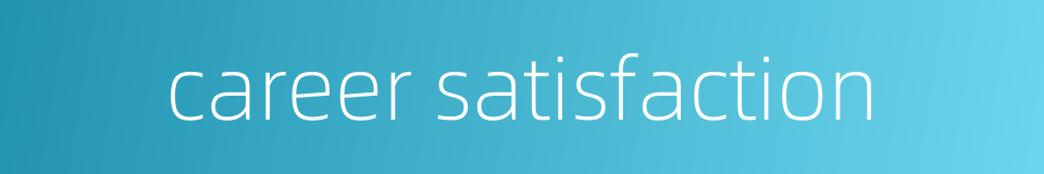 career satisfaction的同义词