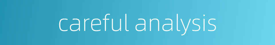 careful analysis的同义词