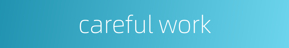 careful work的同义词